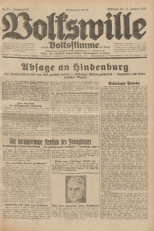 Volkswille : zugleich Volksstimme für Bielitz : Organ der Deutschen Sozialistischen Arbeitspartei in Polen. Jg.18, Nr. 9 (13 Januar 1932) + dod.