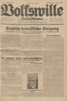 Volkswille : zugleich Volksstimme für Bielitz : Organ der Deutschen Sozialistischen Arbeitspartei in Polen. Jg.18, Nr. 14 (19 Januar 1932) + dod.