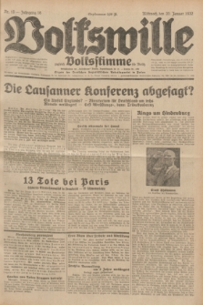 Volkswille : zugleich Volksstimme für Bielitz : Organ der Deutschen Sozialistischen Arbeitspartei in Polen. Jg.18, Nr. 15 (20 Januar 1932) + dod.