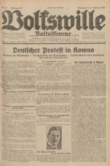 Volkswille : zugleich Volksstimme für Bielitz : Organ der Deutschen Sozialistischen Arbeitspartei in Polen. Jg.18, Nr. 31 (9 Februar 1932) + dod.