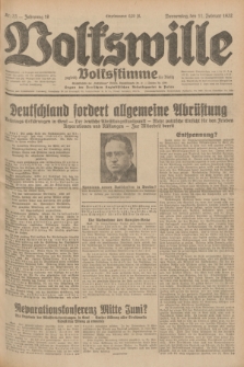 Volkswille : zugleich Volksstimme für Bielitz : Organ der Deutschen Sozialistischen Arbeitspartei in Polen. Jg.18, Nr. 33 (11 Februar 1932) + dod.