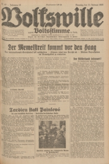 Volkswille : zugleich Volksstimme für Bielitz : Organ der Deutschen Sozialistischen Arbeitspartei in Polen. Jg.18, Nr. 43 (23 Februar 1932) + dod.