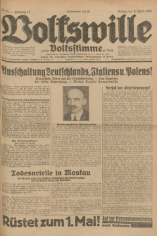 Volkswille : zugleich Volksstimme für Bielitz : Organ der Deutschen Sozialistischen Arbeitspartei in Polen. Jg.18, Nr. 81 (8 April 1932) + dod.