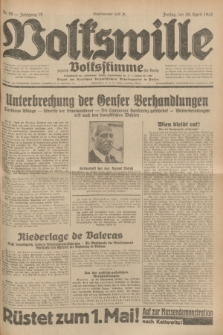 Volkswille : zugleich Volksstimme für Bielitz : Organ der Deutschen Sozialistischen Arbeitspartei in Polen. Jg.18, Nr. 99 (29 April 1932) + dod.