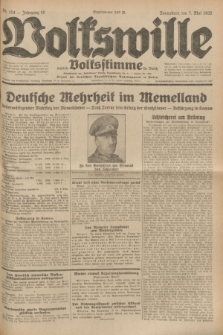 Volkswille : zugleich Volksstimme für Bielitz : Organ der Deutschen Sozialistischen Arbeitspartei in Polen. Jg.18, Nr. 104 (7 Mai 1932) + dod.