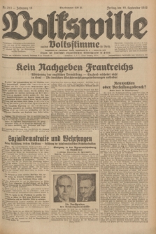 Volkswille : zugleich Volksstimme für Bielitz : Organ der Deutschen Sozialistischen Arbeitspartei in Polen. Jg.18, Nr. 213 (16 September 1932) + dod.