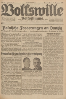 Volkswille : zugleich Volksstimme für Bielitz : Organ der Deutschen Sozialistischen Arbeitspartei in Polen. Jg.18, Nr. 214 (17 September 1932) + dod.