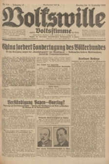 Volkswille : zugleich Volksstimme für Bielitz : Organ der Deutschen Sozialistischen Arbeitspartei in Polen. Jg.18, Nr. 215 (18 September 1932) + dod.