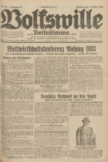 Volkswille : zugleich Volksstimme für Bielitz : Organ der Deutschen Sozialistischen Arbeitspartei in Polen. Jg.18, Nr. 229 (5 Oktober 1932) + dod.