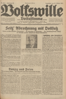 Volkswille : zugleich Volksstimme für Bielitz : Organ der Deutschen Sozialistischen Arbeitspartei in Polen. Jg.18, Nr. 244 (22 Oktober 1932) + dod.