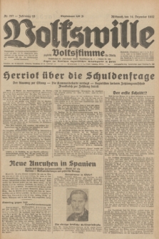 Volkswille : zugleich Volksstimme für Bielitz : Organ der Deutschen Sozialistischen Arbeitspartei in Polen. Jg.18, Nr. 287 (14 Dezember 1932) + dod.