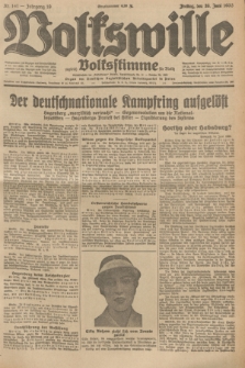Volkswille : zugleich Volksstimme für Bielitz : Organ der Deutschen Sozialistischen Arbeitspartei in Polen. Jg.19, Nr. 141 (23 Juni 1933) + dod.