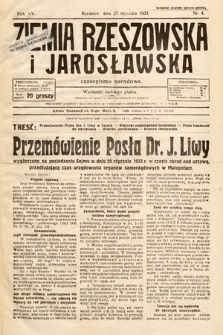 Ziemia Rzeszowska i Jarosławska : czasopismo narodowe. 1933, nr 4