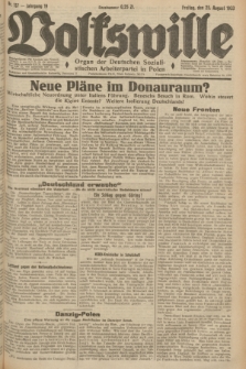 Volkswille : Organ der Deutschen Sozialistischen Arbeiterpartei in Polen. Jg.19, Nr. 157 (25 August 1933) + dod.