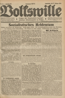 Volkswille : Organ der Deutschen Sozialistischen Arbeiterpartei in Polen. Jg.20, Nr. 16 (17 Februar 1934) + dod.