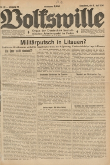 Volkswille : Organ der Deutschen Sozialistischen Arbeiterpartei in Polen. Jg.20, Nr. 32 (9 Juni 1934) + dod.
