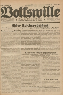 Volkswille : Organ der Deutschen Sozialistischen Arbeiterpartei in Polen. Jg.20, Nr. 40 (4 August 1934) + dod.