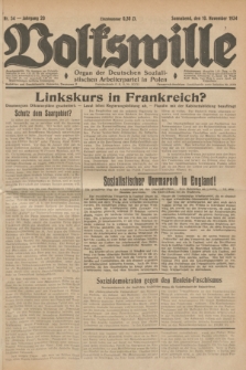 Volkswille : Organ der Deutschen Sozialistischen Arbeiterpartei in Polen. Jg.20, Nr. 54 (10 November 1934) + dod.