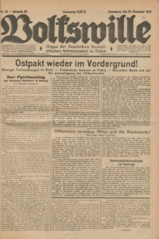 Volkswille : Organ der Deutschen Sozialistischen Arbeiterpartei in Polen. Jg.20, Nr. 56 (24 November 1934) + dod.