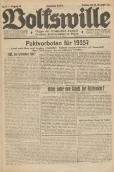 Volkswille : Organ der Deutschen Sozialistischen Arbeiterpartei in Polen. Jg.20, Nr. 61 (30 Dezember 1934) + dod.