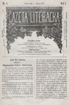 Gazeta Literacka. R.1, nr 5 (1 lipca 1871)