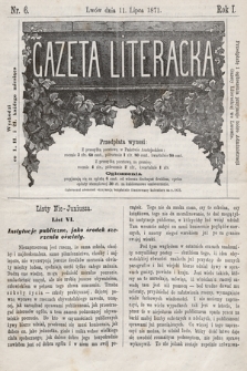 Gazeta Literacka. R.1, nr 6 (11 lipca 1871)