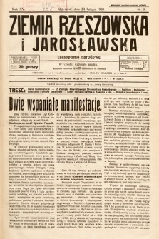 Ziemia Rzeszowska i Jarosławska : czasopismo narodowe. 1933, nr 8
