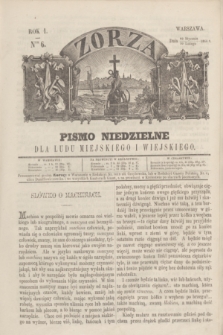 Zorza : pismo niedzielne dla ludu miejskiego i wiejskiego. R.1, Ner 6 (29 stycznia 1866)