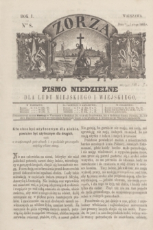 Zorza : pismo niedzielne dla ludu miejskiego i wiejskiego. R.1, Ner 8 (12 lutego 1866)