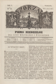 Zorza : pismo niedzielne dla ludu miejskiego i wiejskiego. R.1, Ner 11 (5 marca 1866)