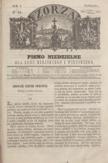 Zorza : pismo niedzielne dla ludu miejskiego i wiejskiego. R.1, Ner 14 (26 marca 1866)