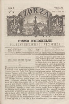 Zorza : pismo niedzielne dla ludu miejskiego i wiejskiego. R.1, Ner 15 (2 kwietnia 1866)
