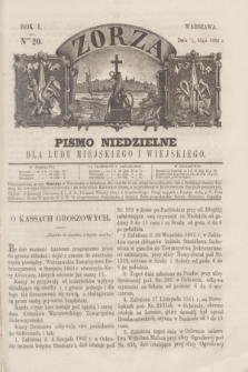 Zorza : pismo niedzielne dla ludu miejskiego i wiejskiego. R.1, Ner 20 (7 maja 1866)