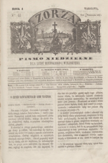 Zorza : pismo niedzielne dla ludu miejskiego i wiejskiego. R.1, Ner 41 (1 października 1866)