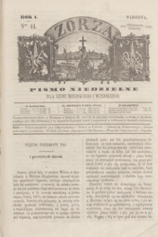 Zorza : pismo niedzielne dla ludu miejskiego i wiejskiego. R.1, Ner 44 (22 października 1866)