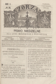 Zorza : pismo niedzielne dla ludu miejskiego i wiejskiego. R.1, № 46 (5 listopada 1866)