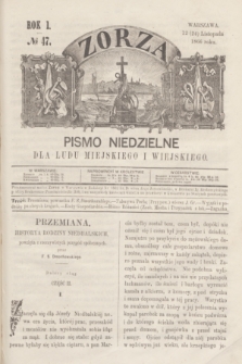 Zorza : pismo niedzielne dla ludu miejskiego i wiejskiego. R.1, № 47 (12 listopada 1866)