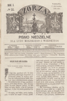 Zorza : pismo niedzielne dla ludu miejskiego i wiejskiego. R.1, № 52 (17 grudnia 1866)