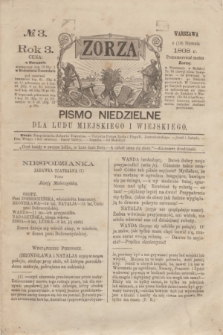 Zorza : pismo niedzielne dla ludu miejskiego i wiejskiego. R.3, № 3 (18 stycznia 1868)