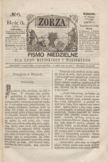 Zorza : pismo niedzielne dla ludu miejskiego i wiejskiego. R.3, № 6 (8 lutego 1868)