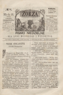 Zorza : pismo niedzielne dla ludu miejskiego i wiejskiego. R.3, № 8 (22 lutego 1868)