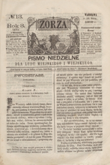 Zorza : pismo niedzielne dla ludu miejskiego i wiejskiego. R.3, № 13 (28 marca 1868)