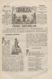 Zorza : pismo niedzielne dla ludu miejskiego i wiejskiego. R.3, № 15 (11 kwietnia 1868)