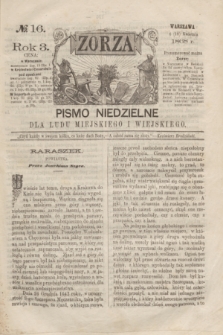 Zorza : pismo niedzielne dla ludu miejskiego i wiejskiego. R.3, № 16 (18 kwietnia 1868)