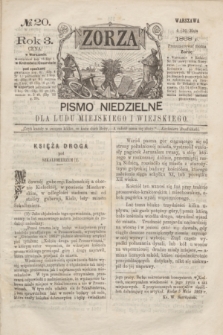 Zorza : pismo niedzielne dla ludu miejskiego i wiejskiego. R.3, № 20 (16 maja 1868)
