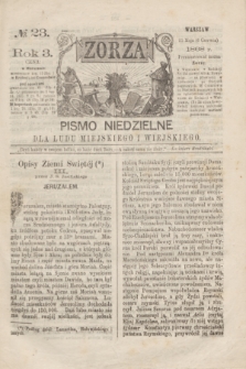 Zorza : pismo niedzielne dla ludu miejskiego i wiejskiego. R.3, № 23 (6 czerwca 1868)