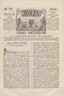 Zorza : pismo niedzielne dla ludu miejskiego i wiejskiego. R.3, № 28 (11 lipca 1868)
