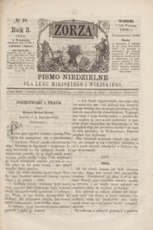 Zorza : pismo niedzielne dla ludu miejskiego i wiejskiego. R.3, № 38 (7 września 1868)