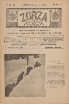 Zorza : pismo tygodniowe dla wszystkich oświatowe, gospodarcze, społeczne i polityczne. R.52, nr 10/11 (17 marca 1917)