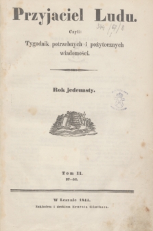 Przyjaciel Ludu. R.11, T.2, Spis artykułów w tomie drugim roku jedenastego zawartych (1845)